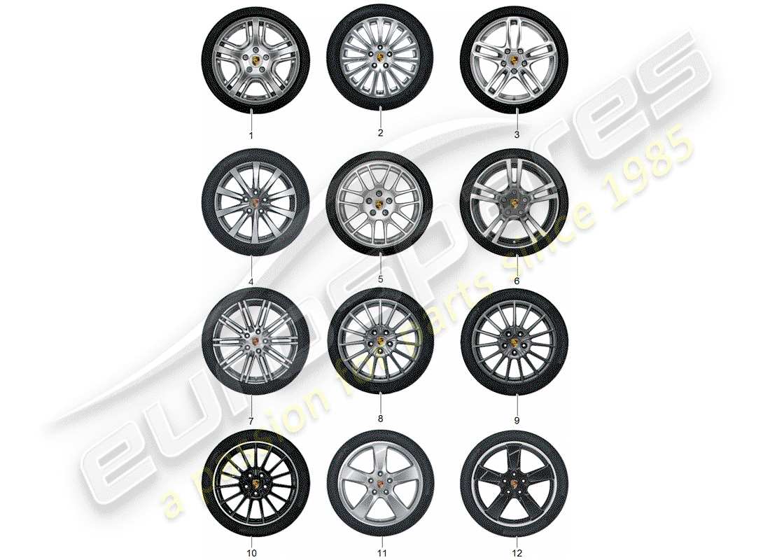 porsche 2016 (tequipment panamera) wheel disc 'alum.' with part diagram