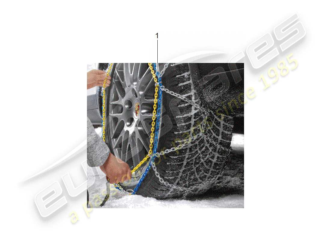 porsche 2008 (tequipment cayenne) snow chains part diagram