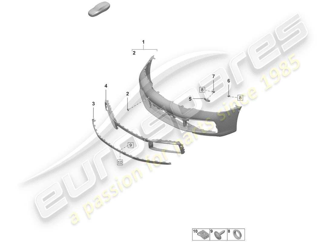 porsche 2019 (992-1) bumper parts diagram