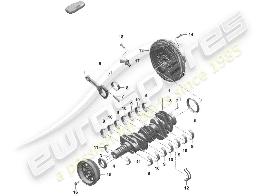 porsche 2020 (992-1) crankshaft parts diagram