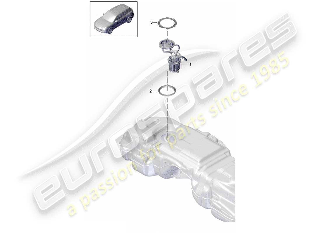porsche 2020 (cayenne e3 9ya/9yb) fuel tank part diagram