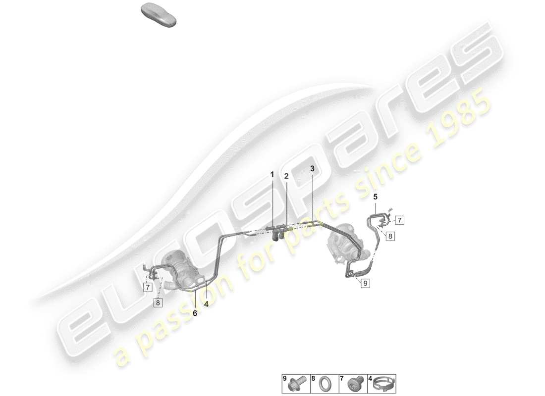 porsche 2019 (992-1) exhaust gas turbocharger part diagram