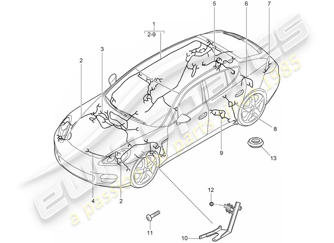 porsche 2013 (panamera 970) wiring harnesses parts diagram