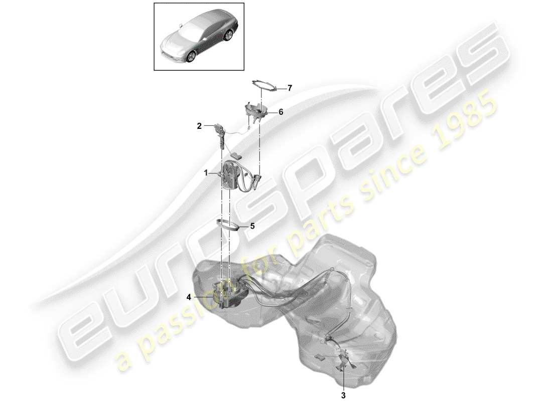 porsche 2017 (panamera 971-1) fuel pump part diagram