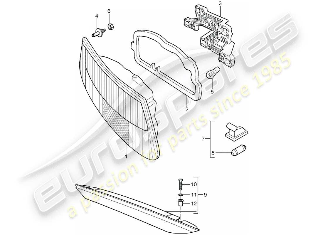 porsche 2008 (987 boxster) rear light parts diagram