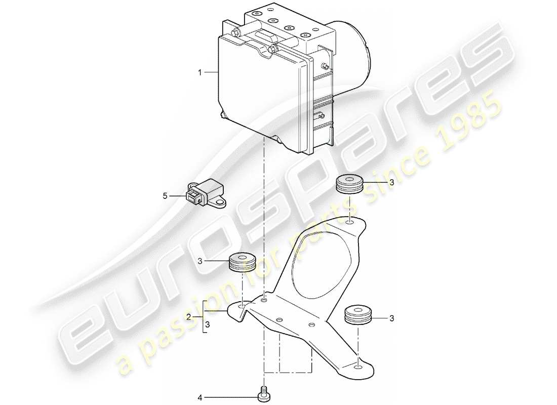 porsche 2008 (987 boxster) hydraulic unit parts diagram