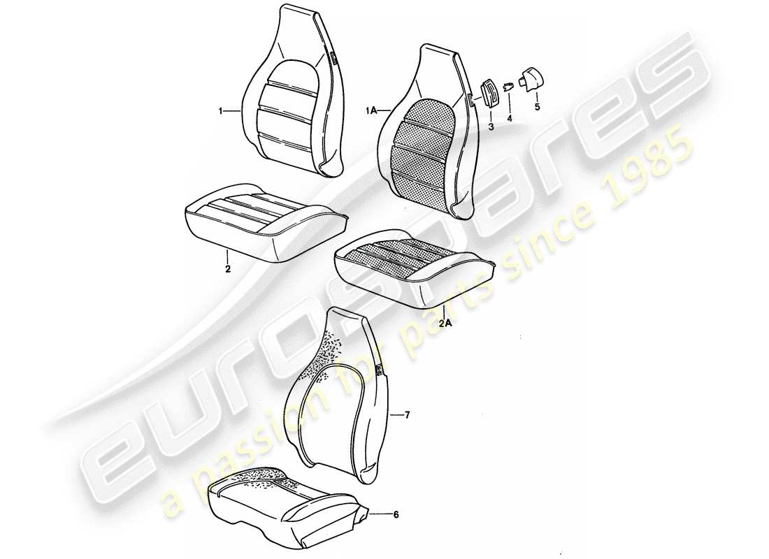 porsche 1993 (928) cloth part diagram