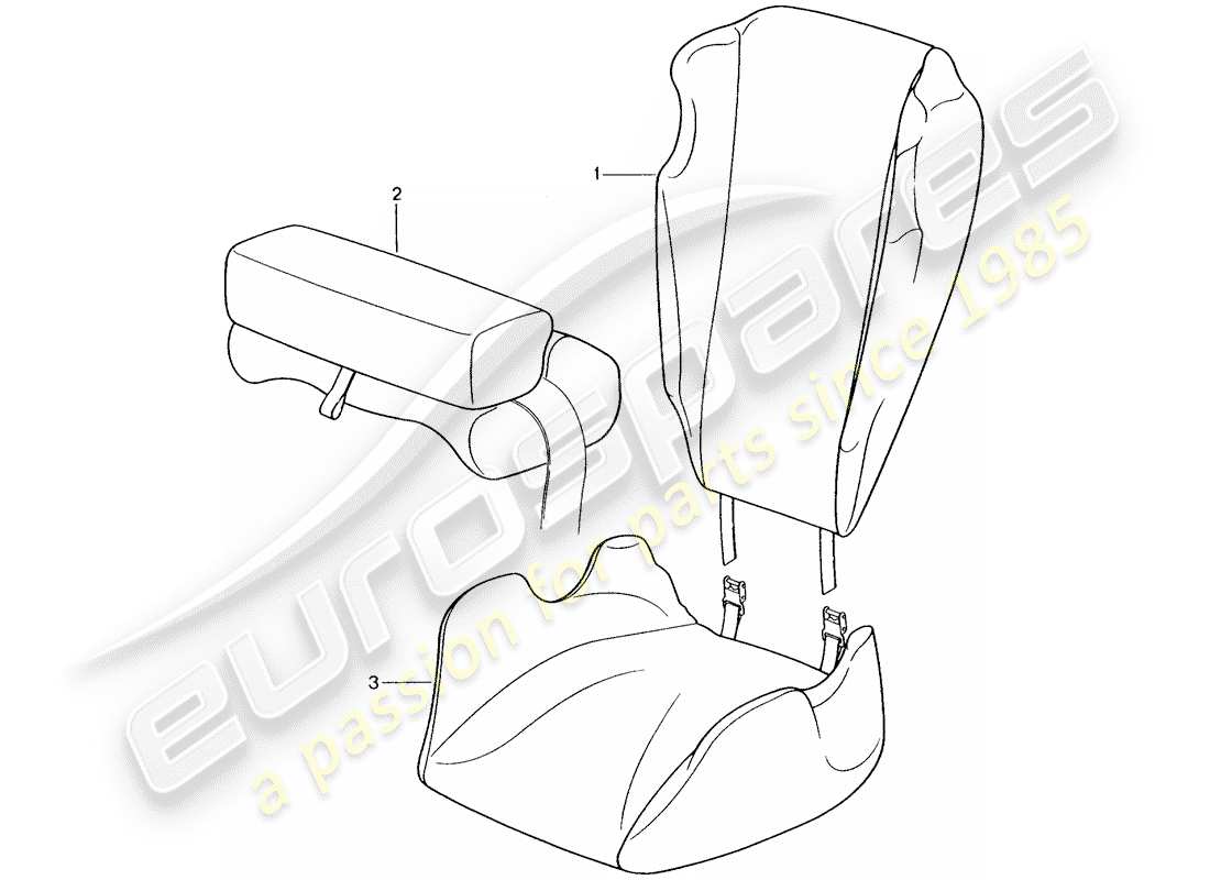 porsche 1990 (tequipment) child seat part diagram