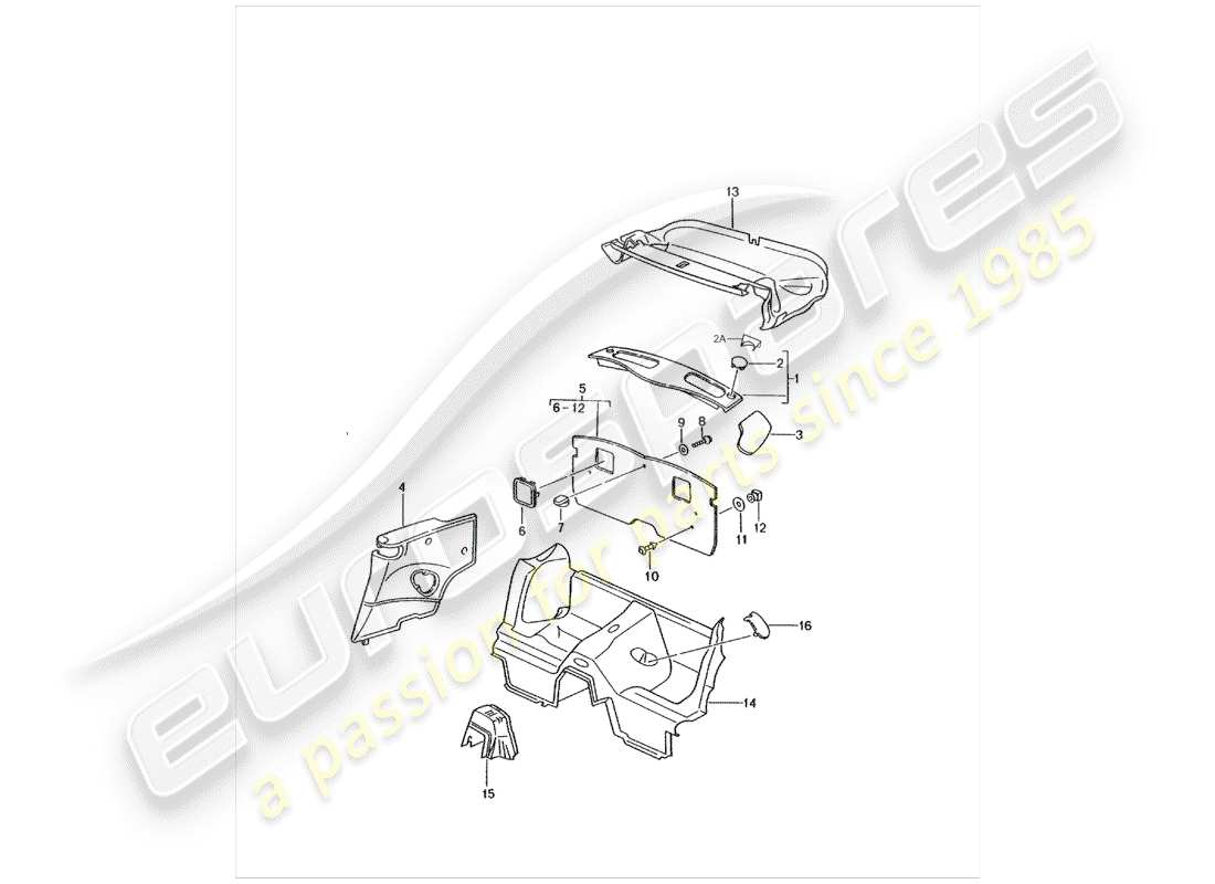 porsche 2000 (996) trims part diagram