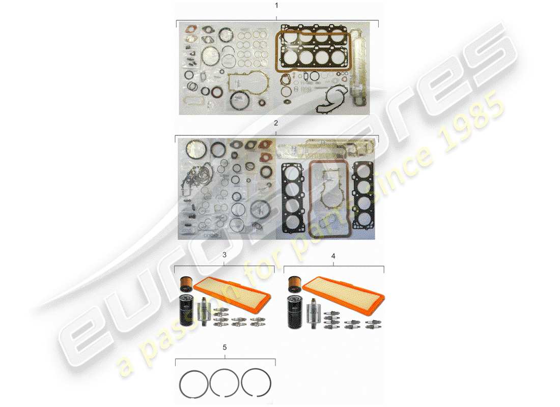 porsche 1978 (928) maintenance set - gasket set - repair kit part diagram