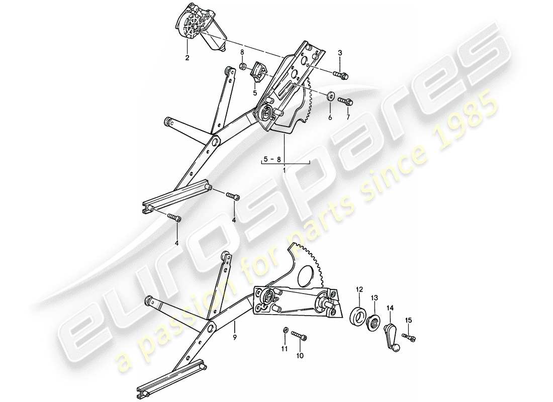 porsche 1987 (911) window regulator part diagram