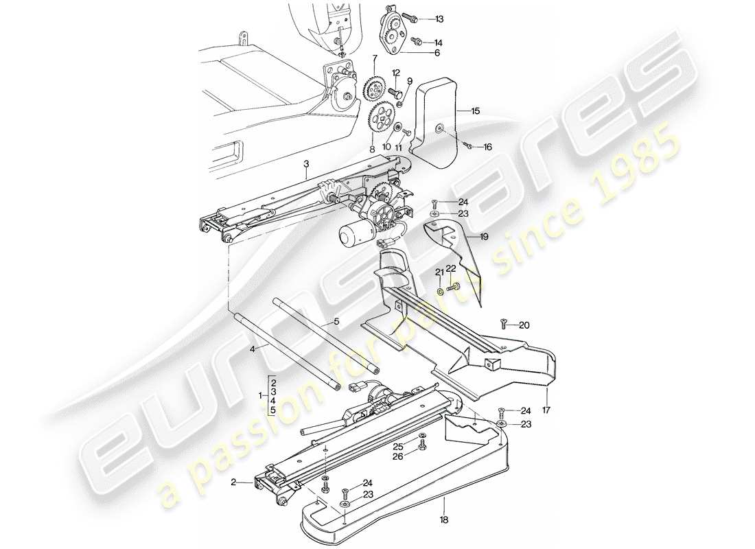 porsche 1986 (928) front seat - electrical equipment - d >> - mj 1984 part diagram