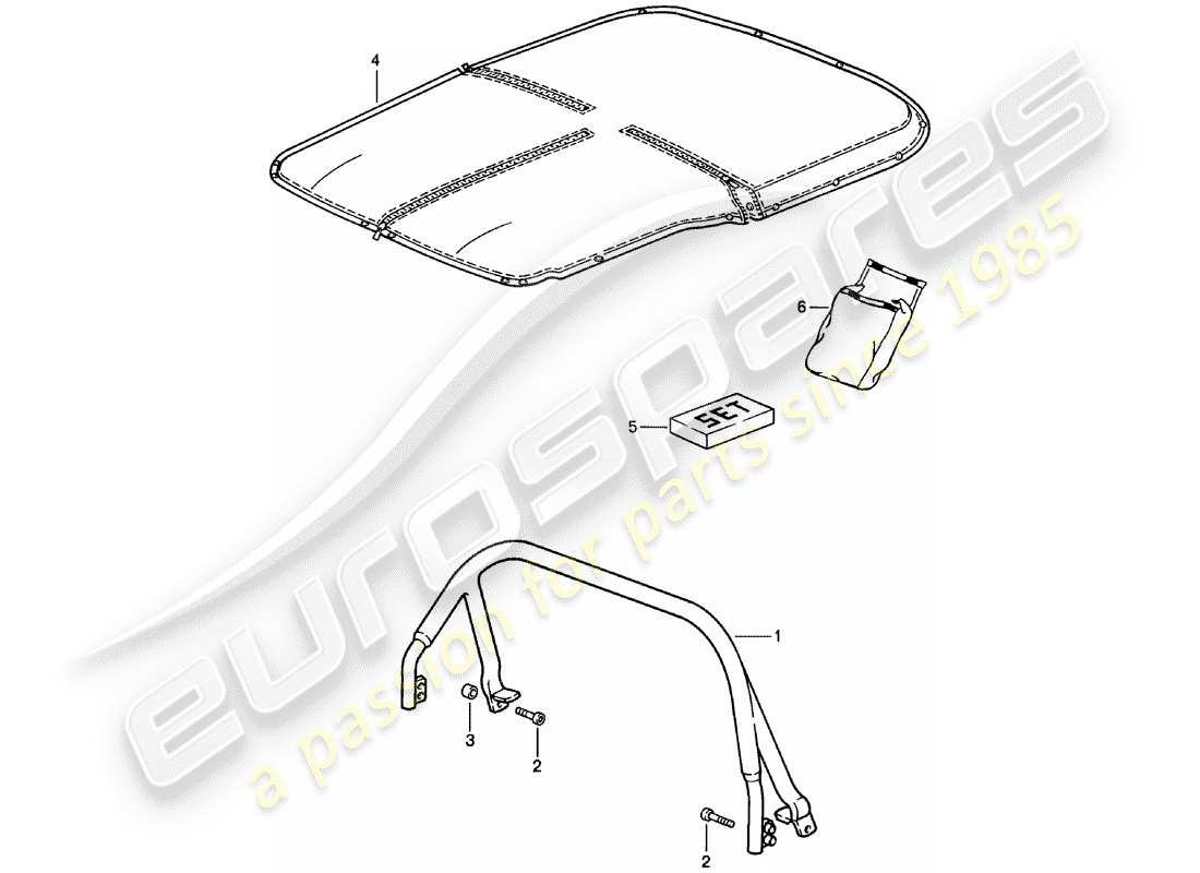 porsche 1981 (911) cover clip - tonneau cover part diagram