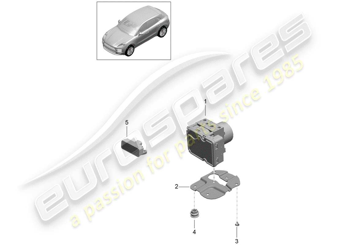 porsche 2020 (macan) hydraulic unit part diagram