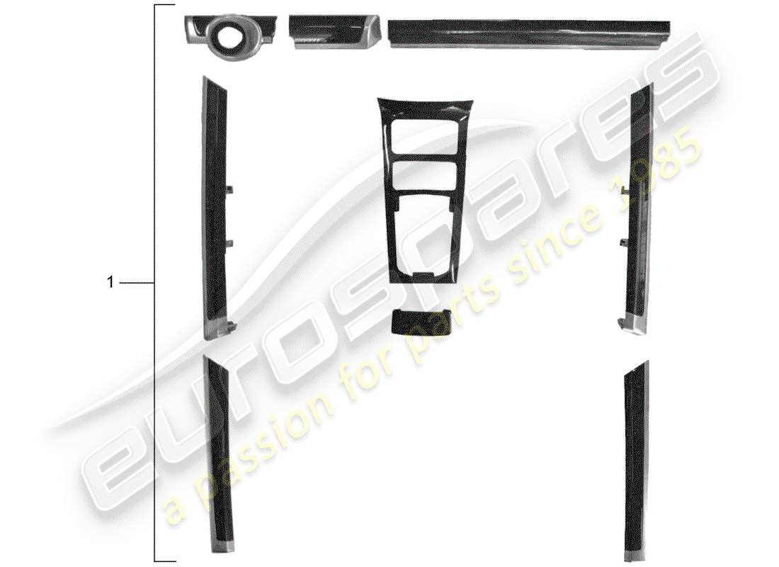 porsche 2012 (tequipment cayenne) 1 set trim moldings for part diagram