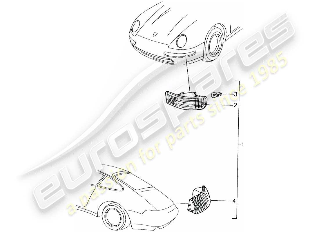 porsche 2004 (tequipment) turn signal parts diagram