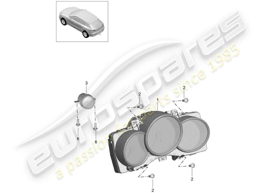 porsche 2017 (macan) instrument cluster parts diagram