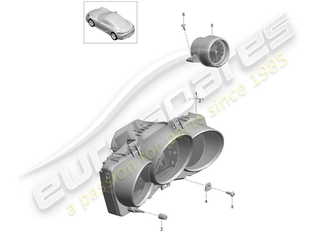 porsche 2017 (718 cayman) instrument cluster part diagram