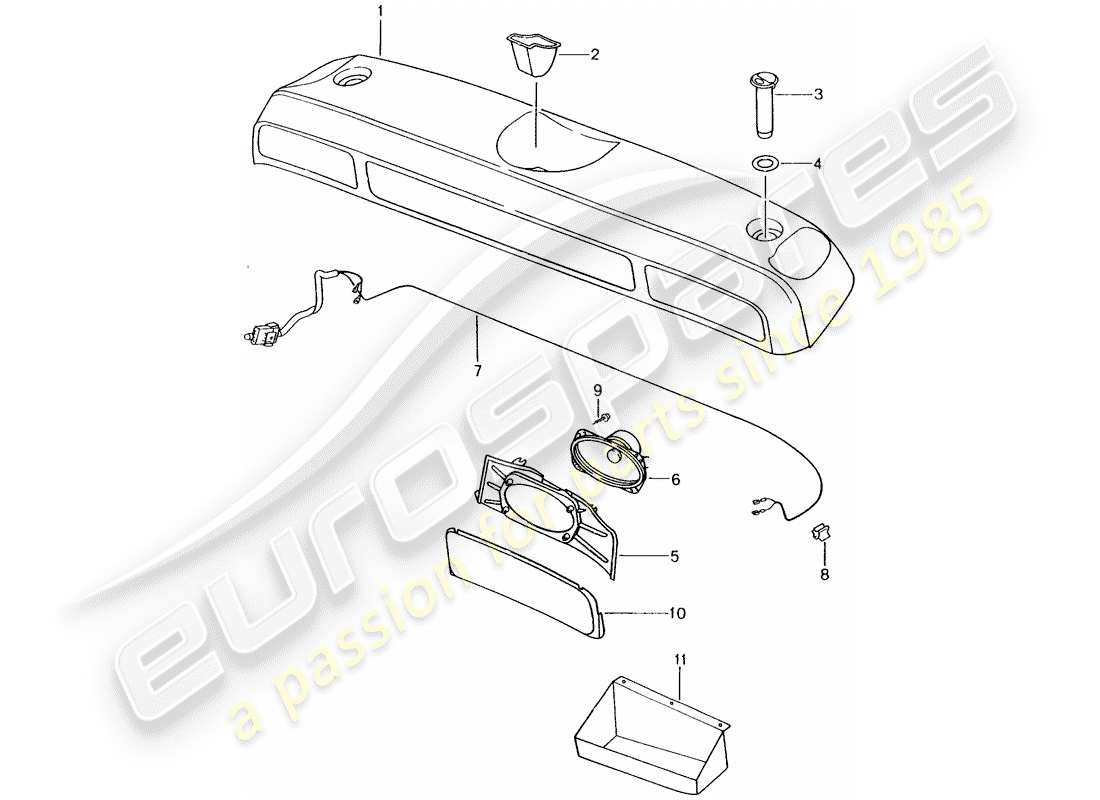 porsche 1998 (986 boxster) stowage box - f 98-ws605 603>> - d - mj 1998>> part diagram