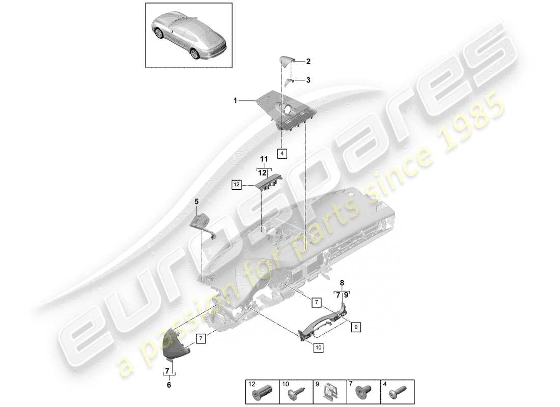 porsche 2020 (panamera 971-1) accessories part diagram