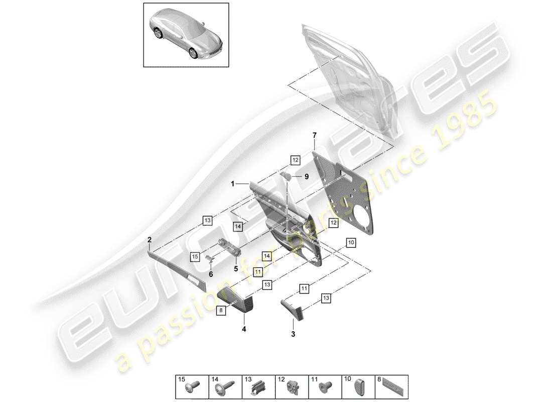 porsche 2019 (panamera 971-1) door panel part diagram
