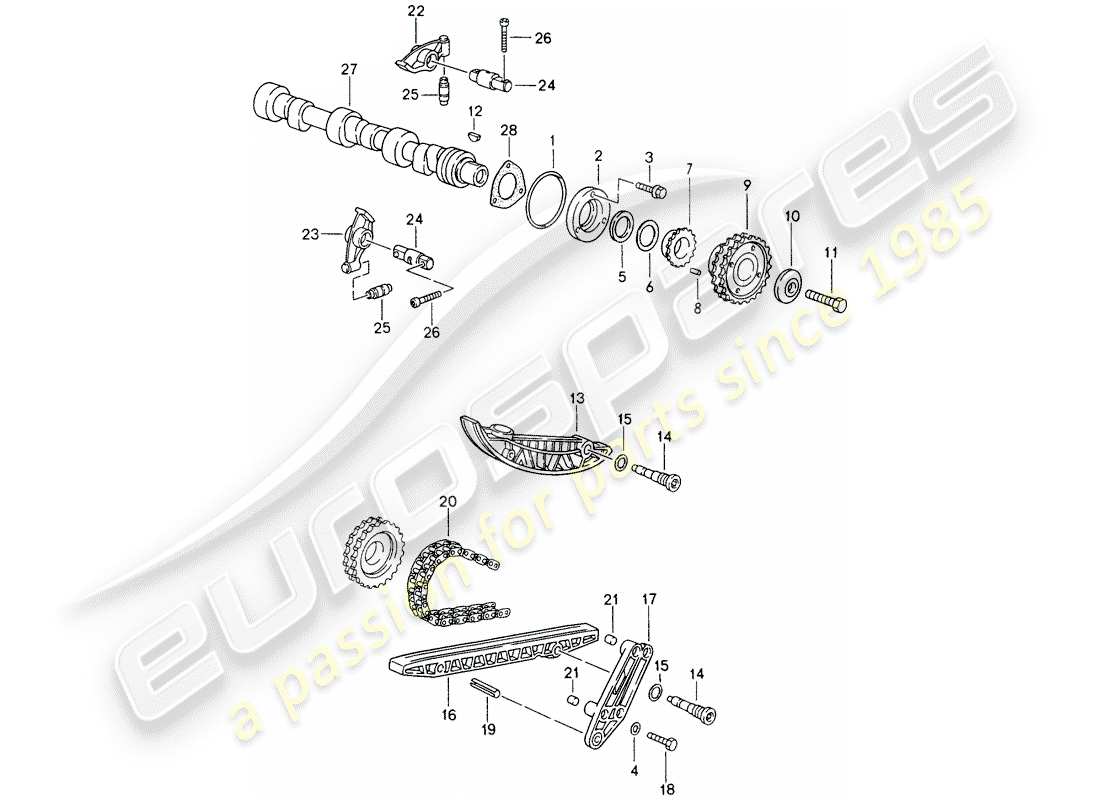 porsche 1994 (993) valve control part diagram