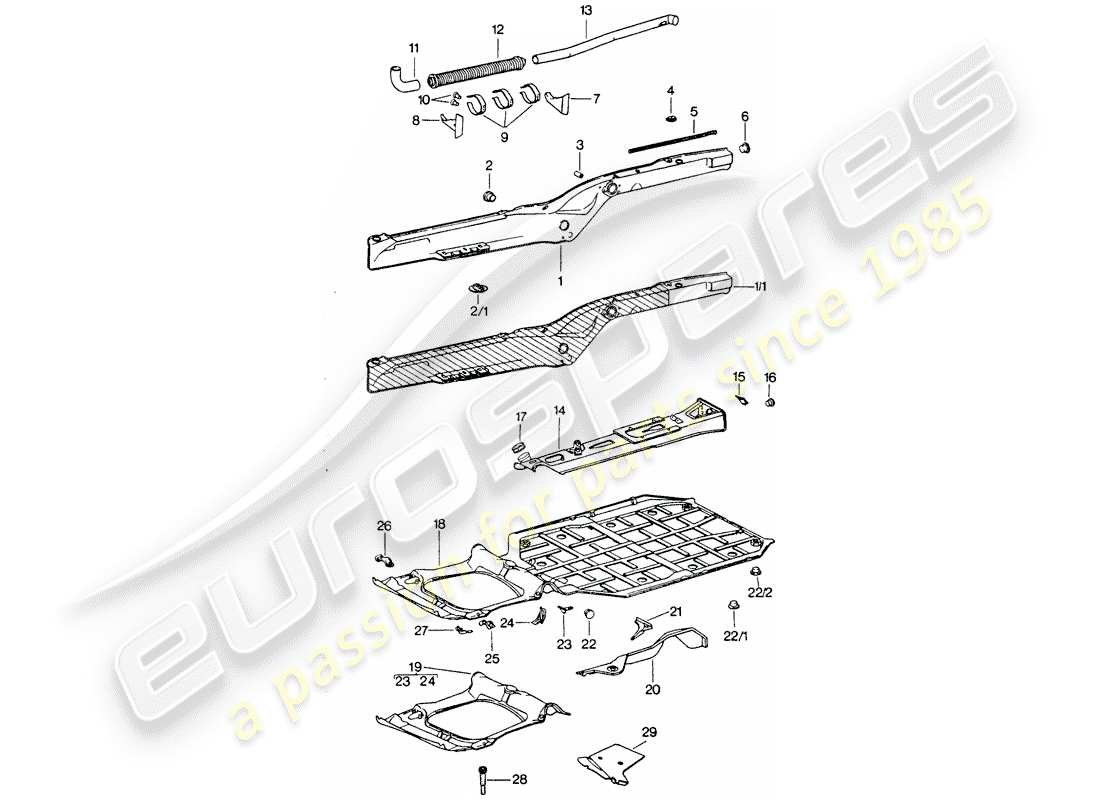 porsche 1976 (911 turbo) frame part diagram