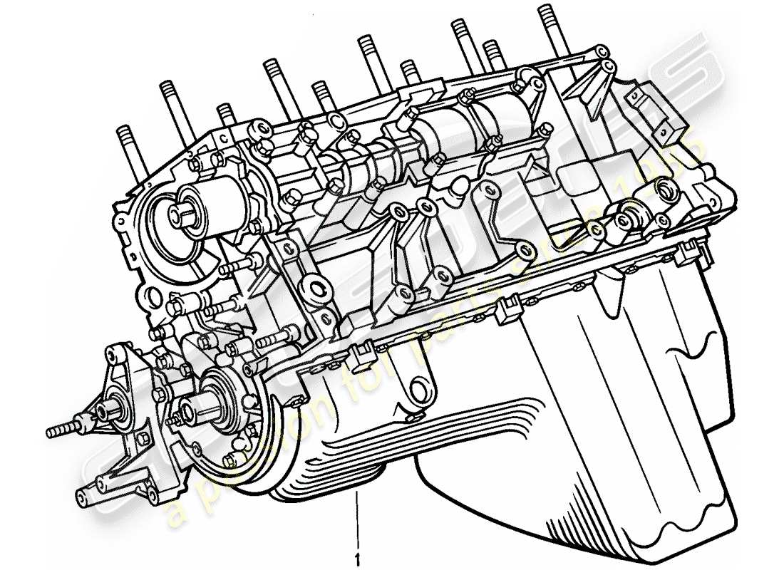 porsche 1988 (924s) short engine - crankcase parts diagram