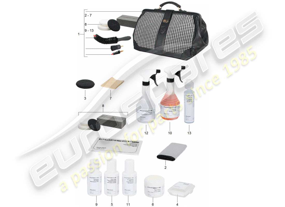 porsche 2004 (996) cleaning agent - porsche classic parts diagram
