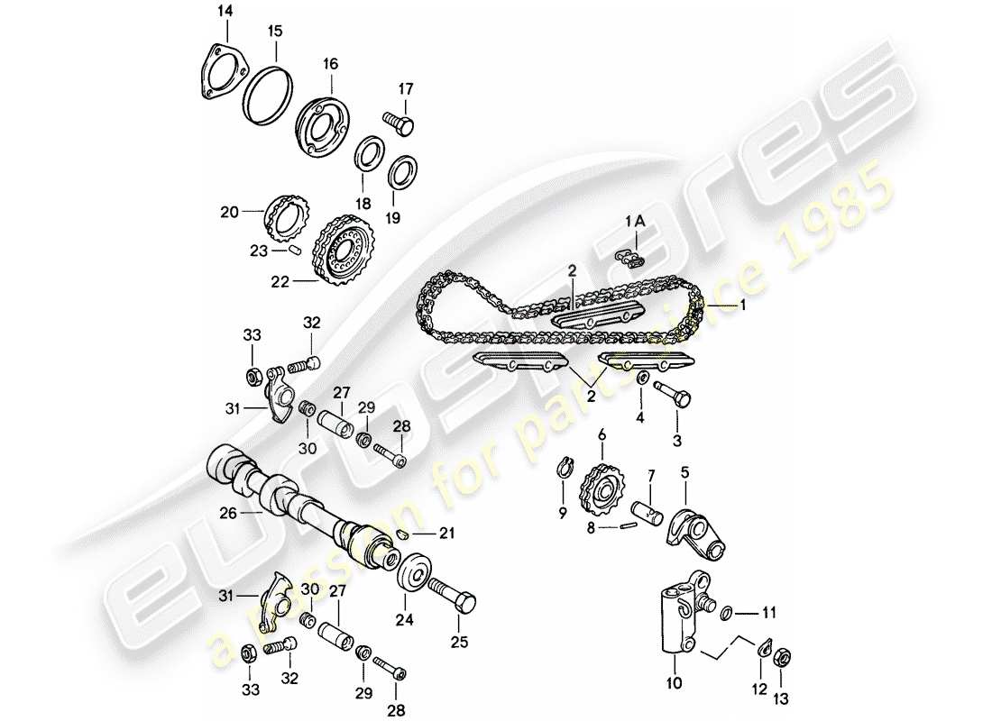 porsche 1987 (911) valve control part diagram