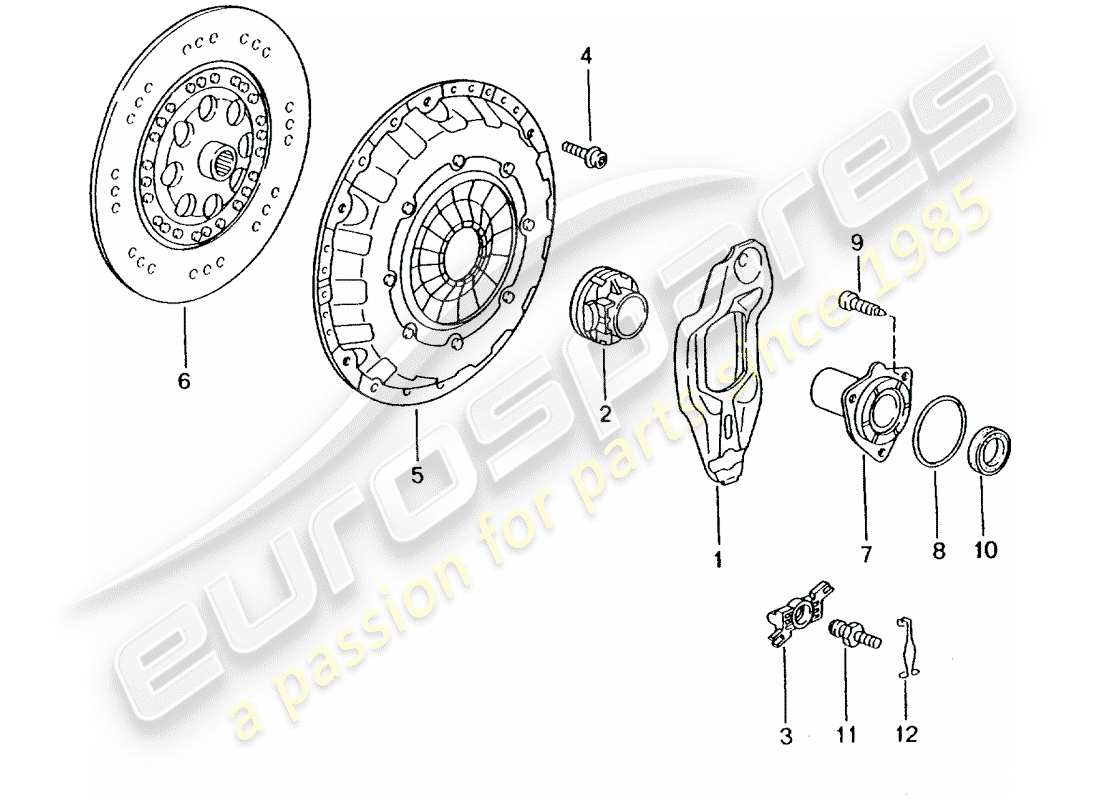 porsche 2001 (986 boxster) clutch part diagram