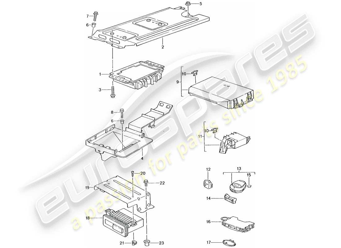 porsche 2002 (996 turbo / gt2) control units parts diagram