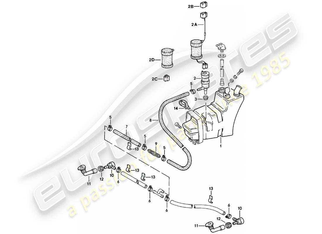 porsche 1983 (911) windshield washer unit - headlight washer system - d - mj 1980>> part diagram