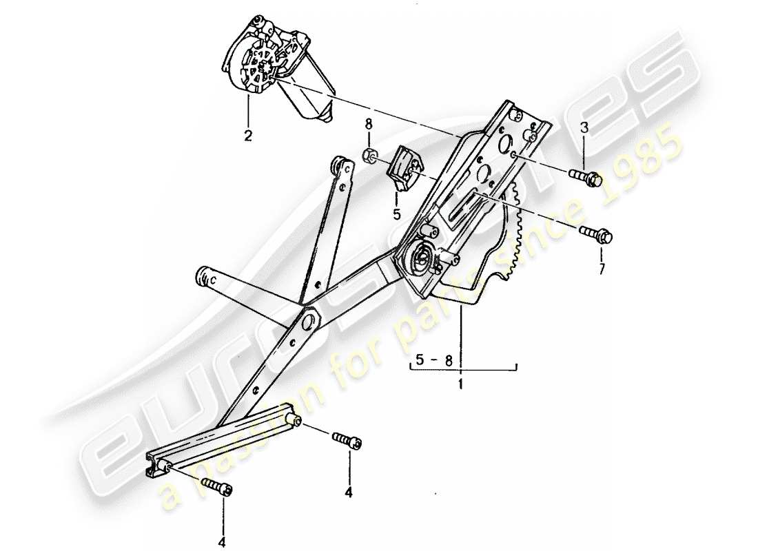porsche 1994 (993) window regulator - electric part diagram
