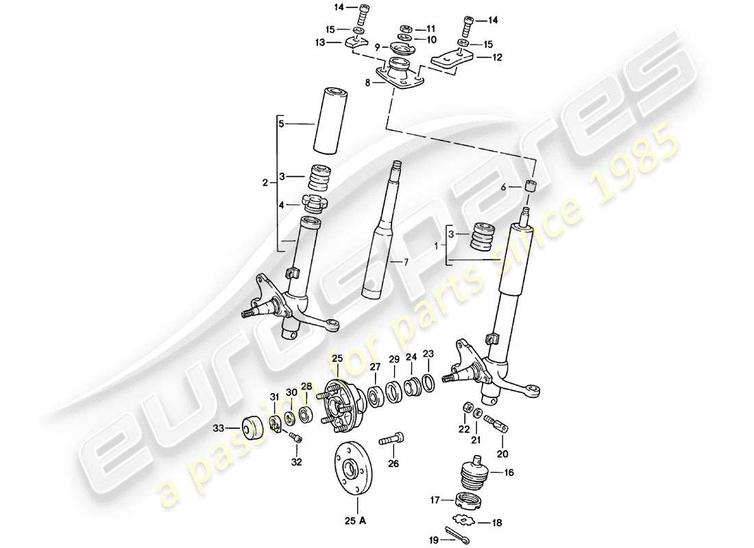 porsche 1982 (911) shock absorber strut - lubricants part diagram