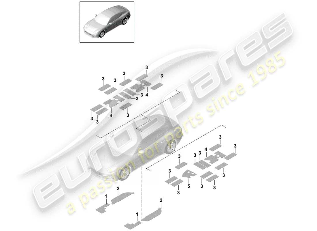 porsche 2017 (panamera 971-1) sound absorber part diagram