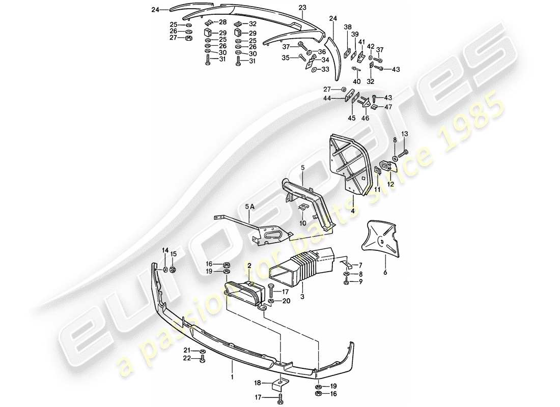 porsche 1982 (928) spoiler part diagram