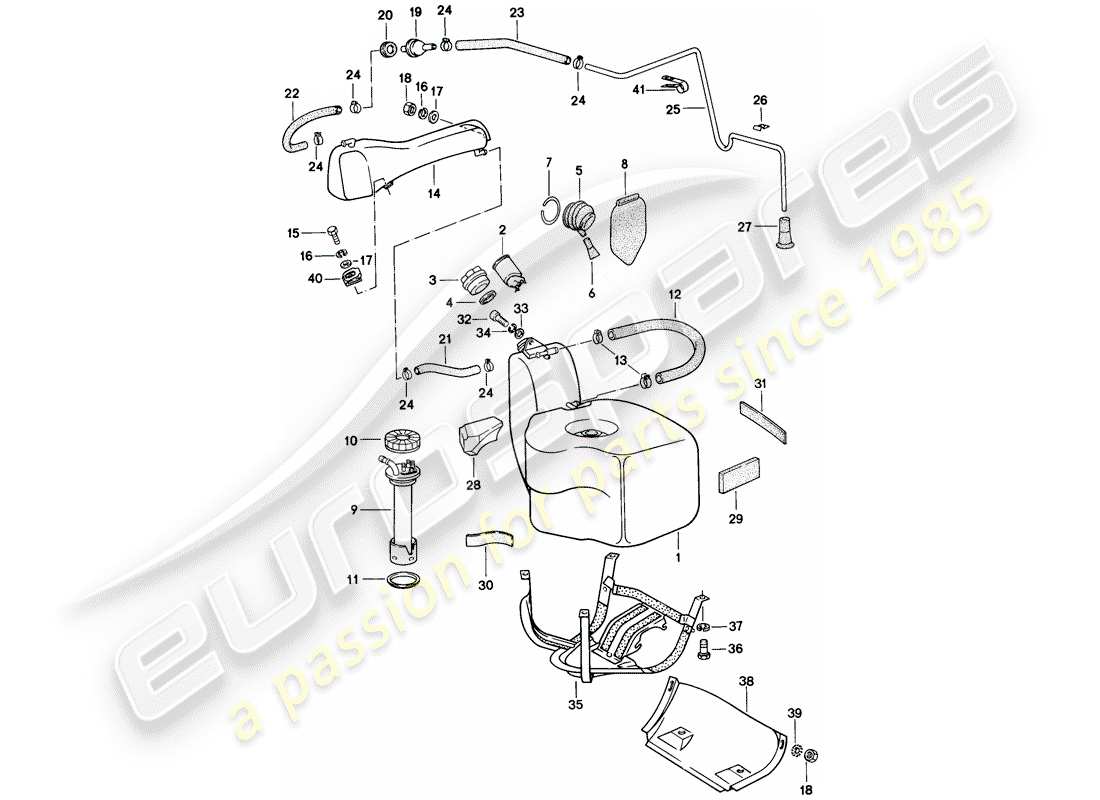 porsche 1986 (928) fuel tank - container part diagram