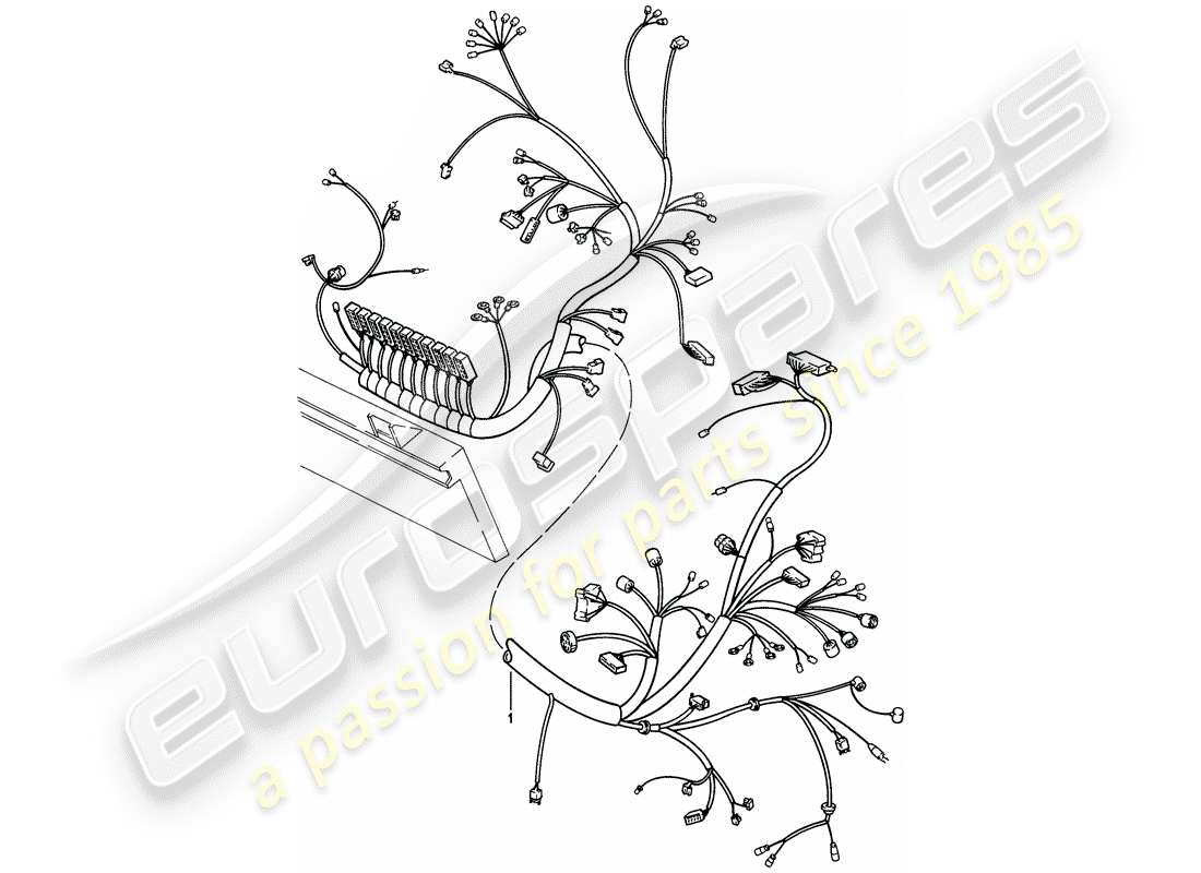 porsche 1982 (928) harness - dashboard part diagram