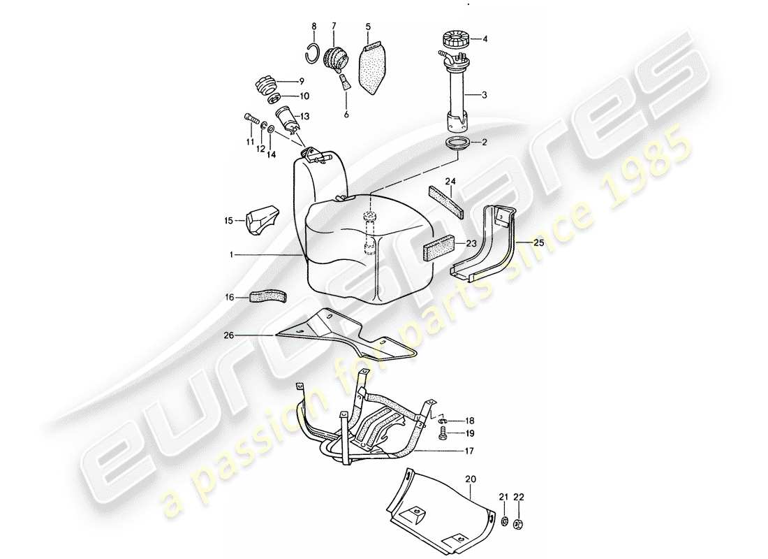 porsche 1987 (928) fuel tank part diagram