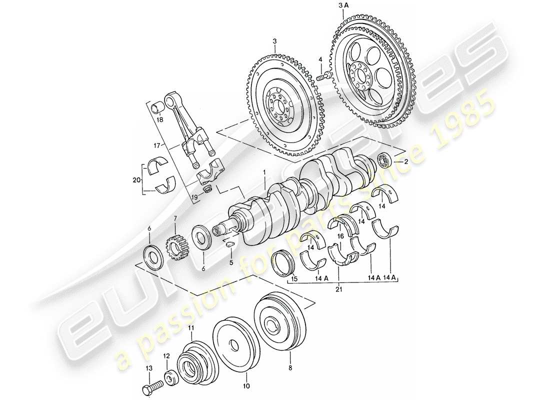 porsche 1987 (928) crankshaft - connecting rod part diagram