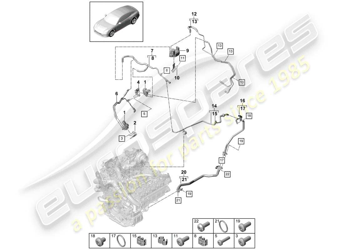 porsche panamera 971 (2018) vacuum system part diagram
