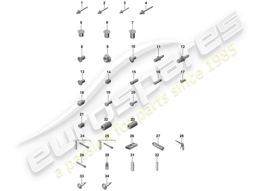 porsche 2019 (panamera 971-1) fasteners part diagram
