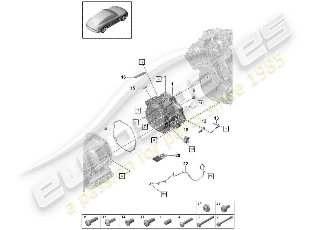 porsche panamera 971 (2018) traction motor for elec. drive part diagram