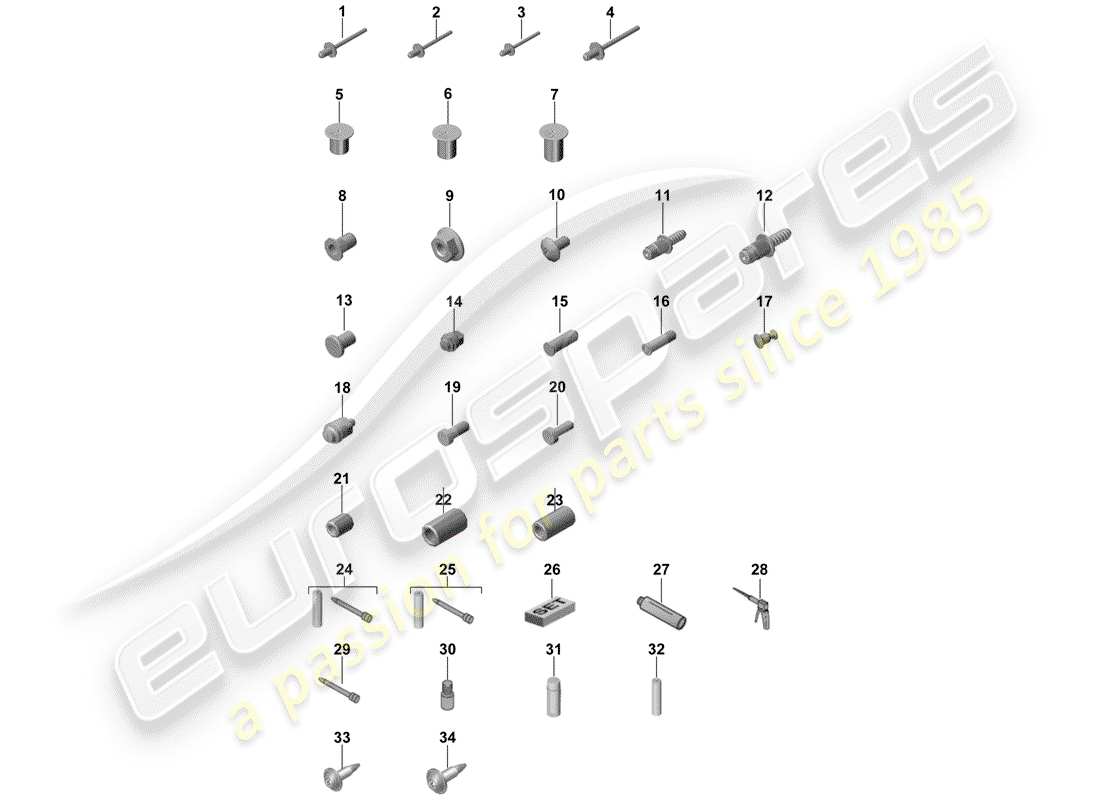 porsche panamera 971 (2020) fasteners parts diagram
