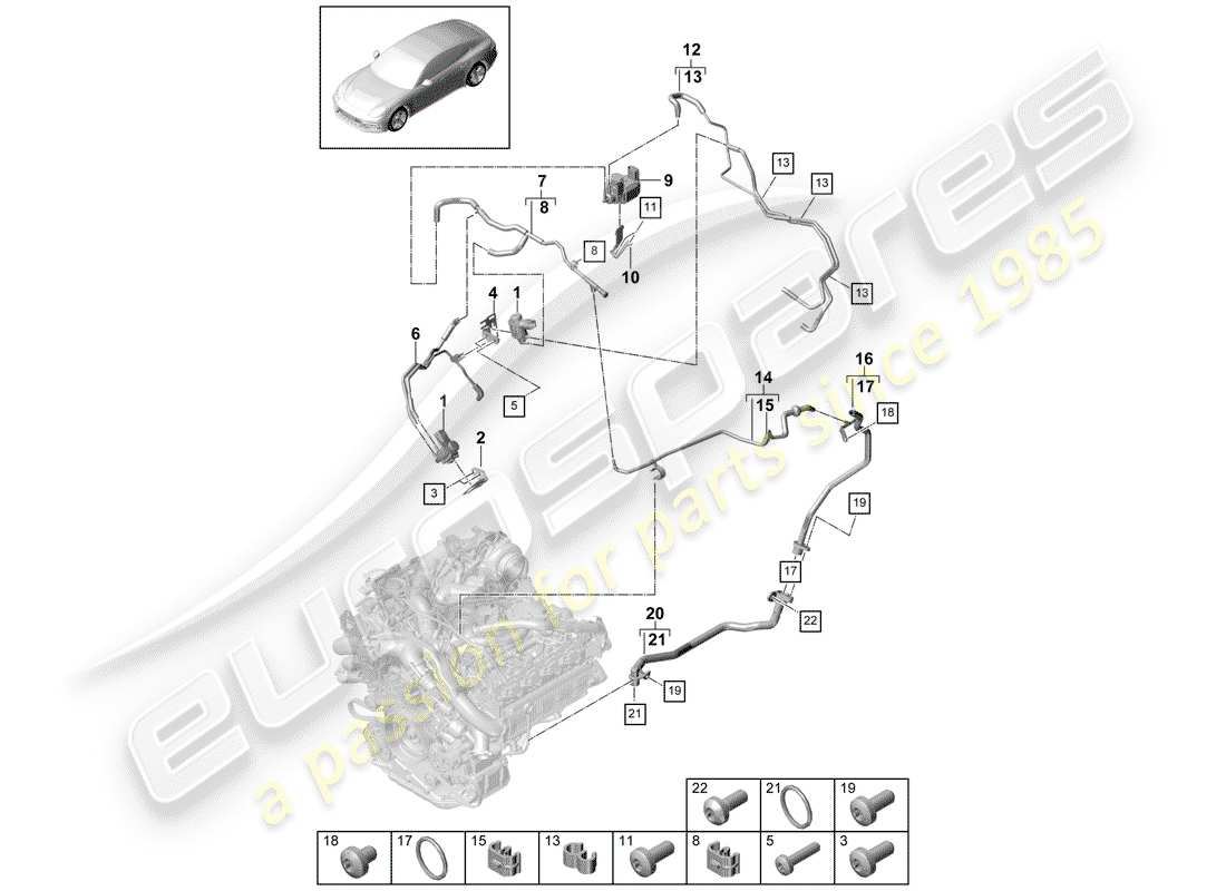 porsche 2020 (panamera 971-1) vacuum system parts diagram