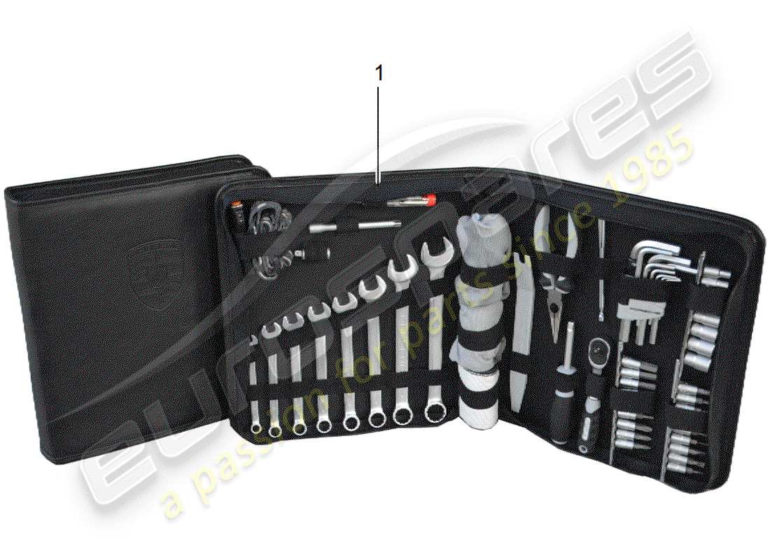 porsche 2008 (tequipment cayenne) tool kit bag part diagram