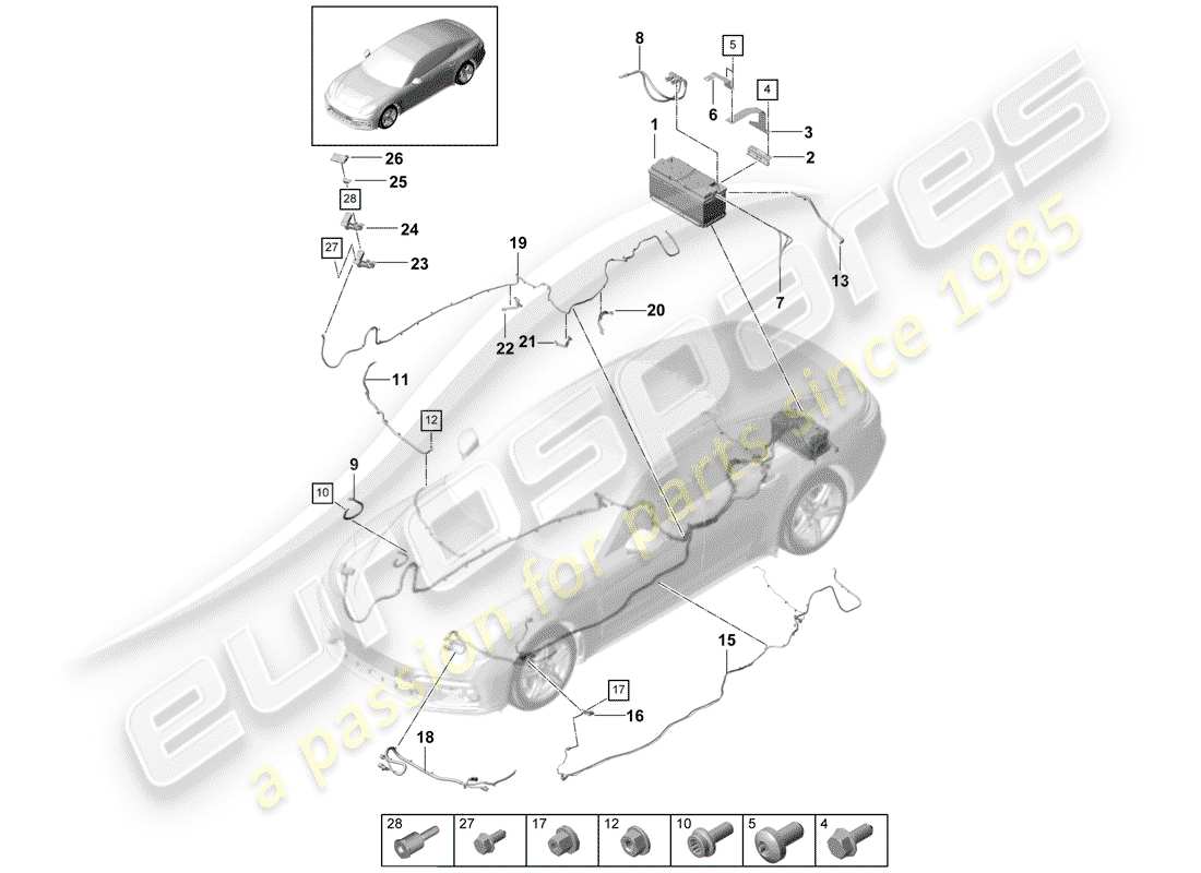 porsche 2018 (panamera 971-1) battery part diagram
