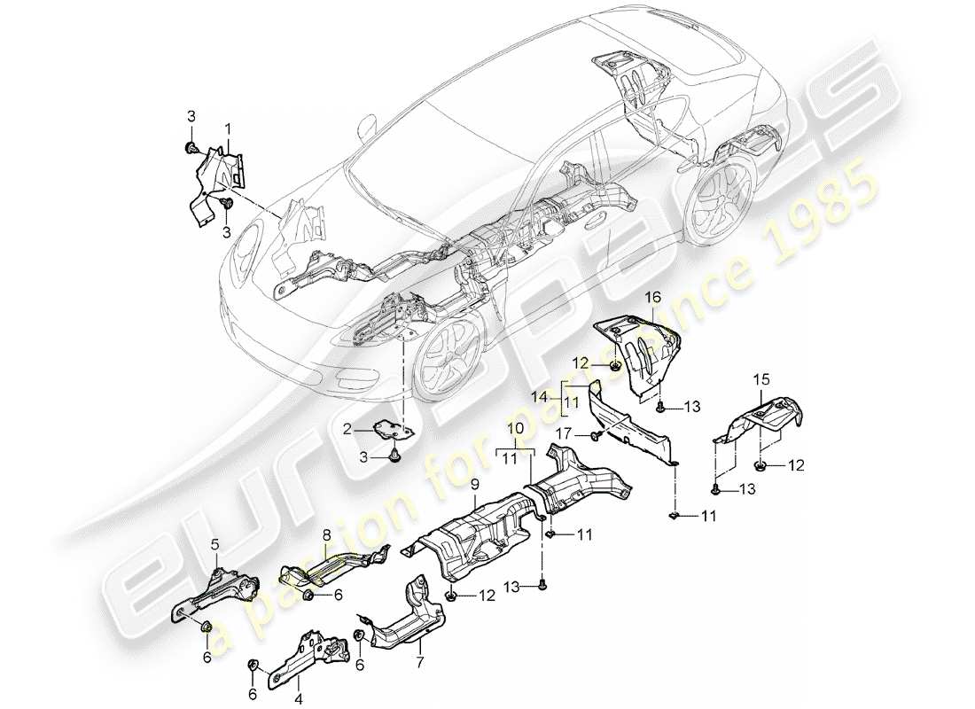 porsche 2011 (panamera 970) trims part diagram