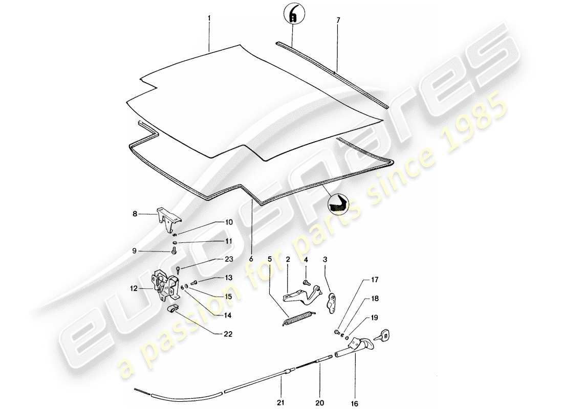 porsche 1972 (914) cover part diagram